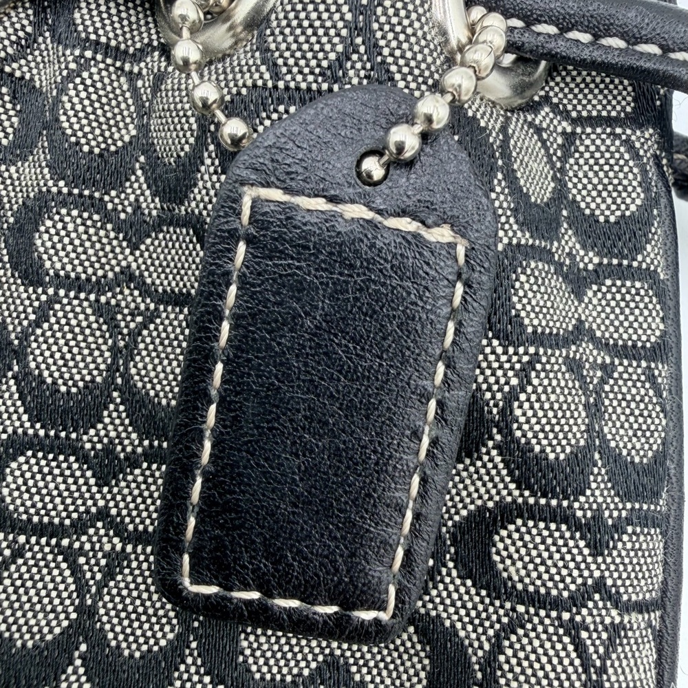 Coach Signature Mini C Drawstring Wristlet Pouch Black Jacquard Y2K - Picture 11 of 12